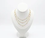 Collar acero inoxidable 3 cadenas con bolitas