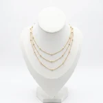 Collar acero inoxidable 3 cadenas con bolitas