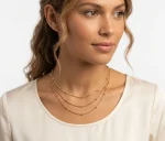 Collar acero inoxidable 3 cadenas con bolitas - Imagen 2