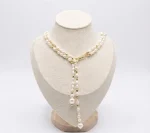 Collar de perlas de rio estilo corbatero